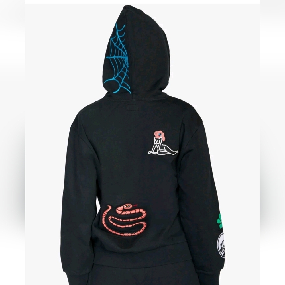 RVCA Mark Oblow Patch Hoodie for Women Black Medium (Uk 8)